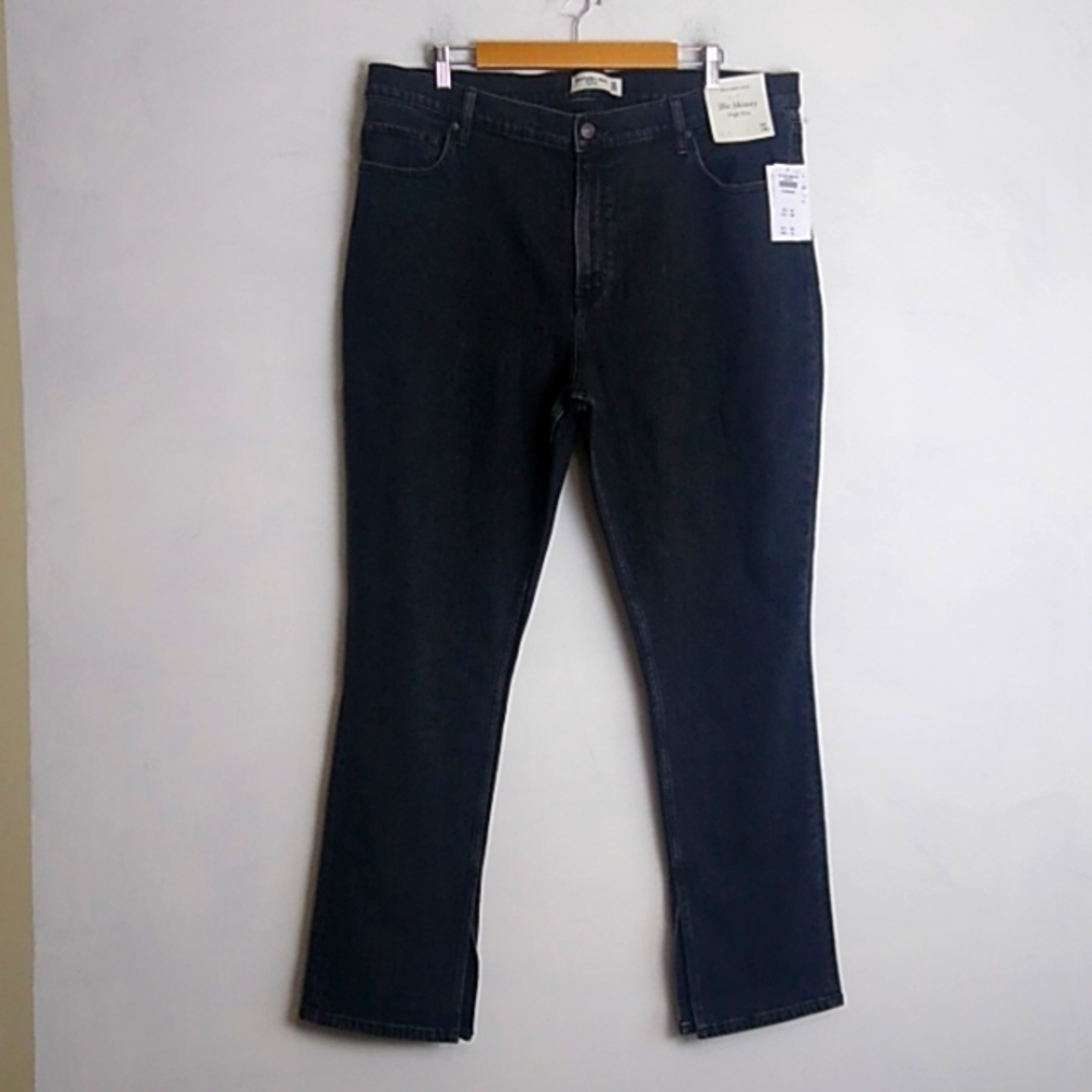 Abercrombie & Fitch Womens Black  Skinny High Rise Cropped Jeans Sz 34/18R New